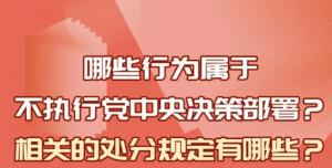 【學(xué)習(xí)在線】哪些行為屬于不執(zhí)行黨中央決策部署？相關(guān)處分規(guī)定是什么？